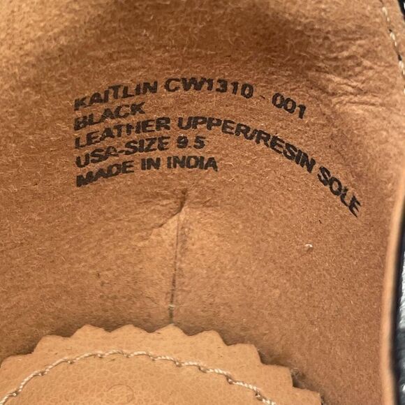 Crevo Kaitlin Black Croc Leather Block Heel Sandals Open Toe Sz 9.5 Memory Foam - Picture 14 of 14